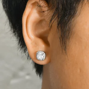 27.3.webp Fashionable And Popular Men Cubic Zirconia Decor Stud Earrings Copper For Jewelry Gift And For A Stylish Look