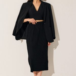 Gym Pleated Column Midi Skirt