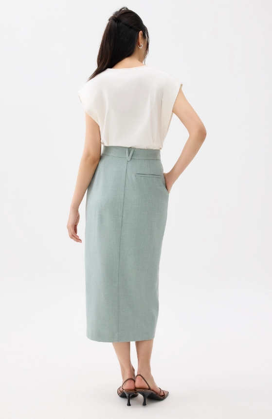 Tailored Column Midi Skirt - Image 3